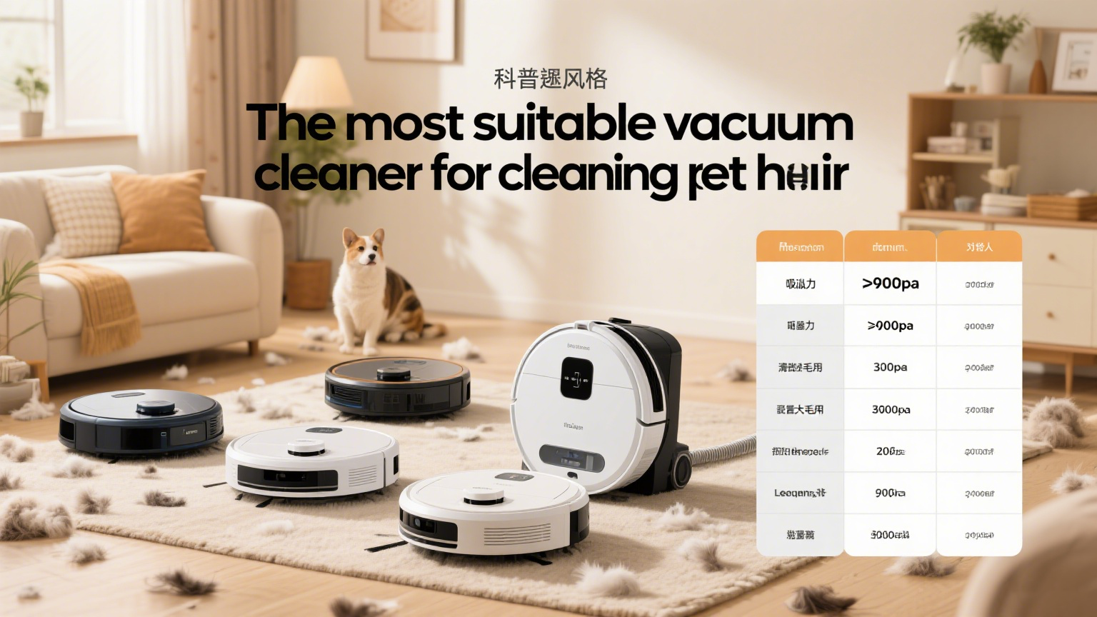 The most suitable vacuum cleaner for cleaning pet hair