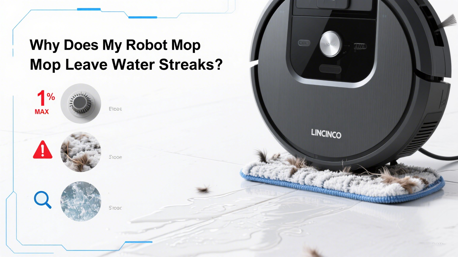 Why are there water stains left after the sweeping robot finishes cleaning?